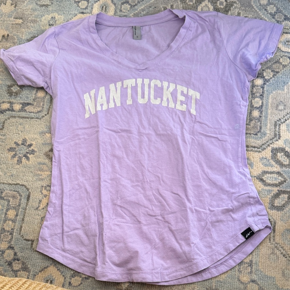 Lavender Nantucket V-Neck Cotton Tee